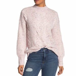 ADY P Mock Neck Cable Knit Sweater Size Large